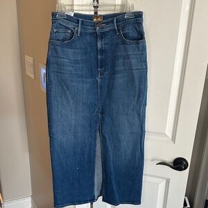 MOTHER Classic Blue Denim Pencil Skirt